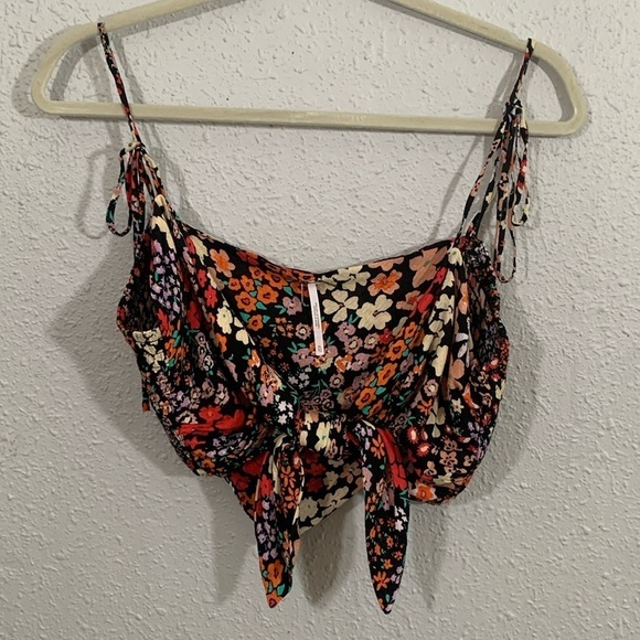 Free People Ava Reversible Floral Tie Micro Top             size XL - Picture 3 of 10